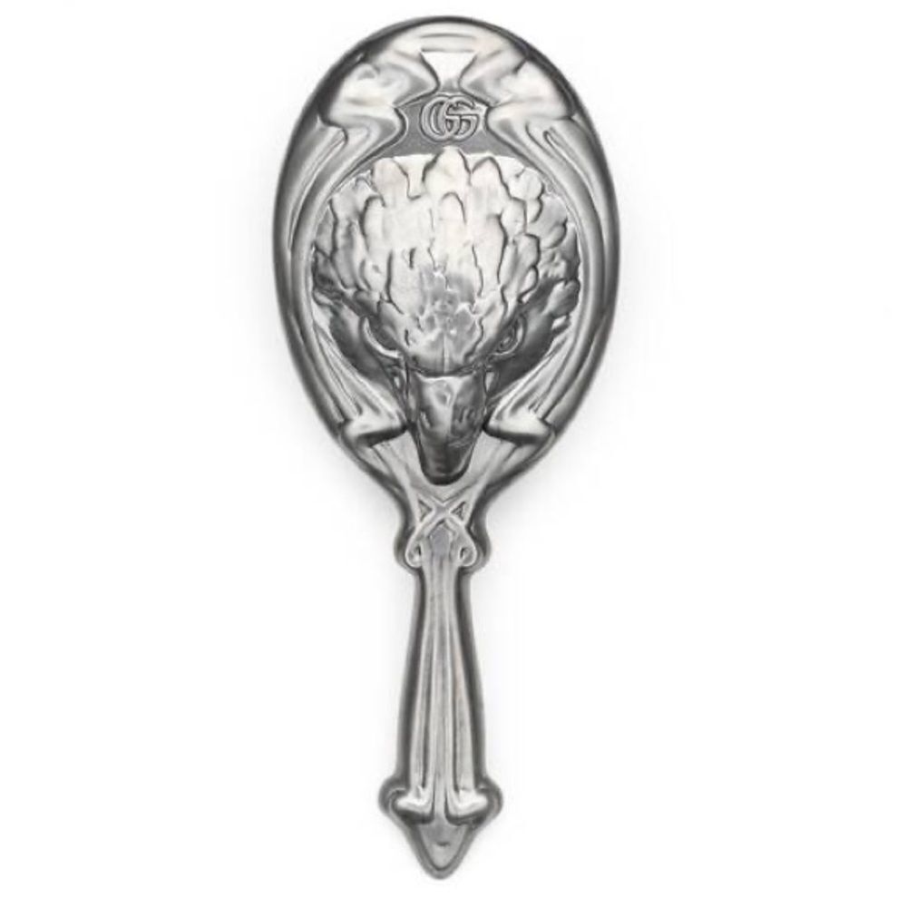 Gucci Ornate Silver “Eagle” Hand Mirror, Beautiful Baroque Heirloom Style + Box - Picture 1 of 12